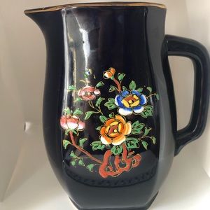 Navy Hand painted pitcher